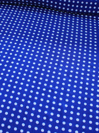 Tecido Viscose Poá Branco e Azul