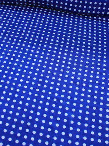 Tecido Viscose Poá Branco e Azul