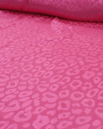 Tecido Cetim Brocado Animal Print Rosa