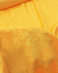 Tecido Cetim Brocado Animal Print Amarelo