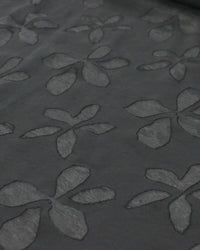Tecido Crepe Flores Brocado Preto