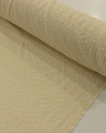 Tecido Crepe Enrugado com Elastano Creme