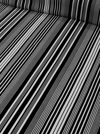 Tecido Viscose Listrado Preto e Creme