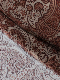 Tecido Viscose Texturizada Estampa Paisley Tons Terrosos