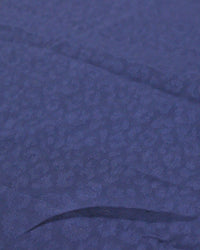 Tecido Crepe Brocado Animal Print Azul Marinho