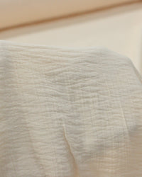 Tecido Crepe de Viscose Enrugado Creme