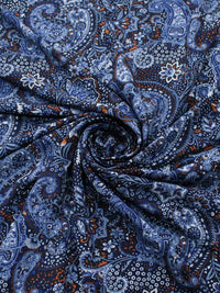Tecido Viscose Estampa Paisley Azul Marinho