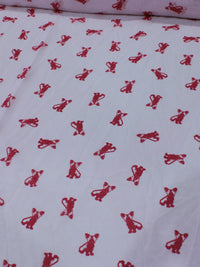 Tecido Crepe Chiffon Bulldog Rosa e Branco
