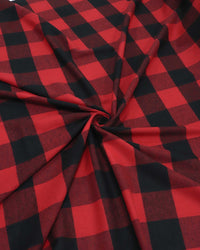 Tecido Flanela Mista Macro Quadriculado Preto e Vermelho