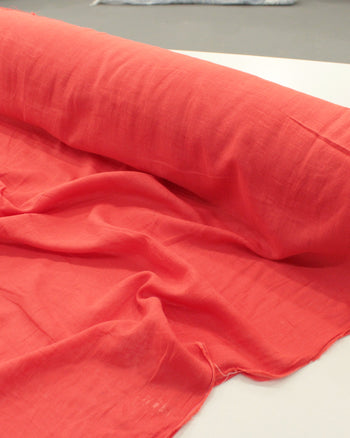 Tecido Cambraia de Linho Misto Vermelho
