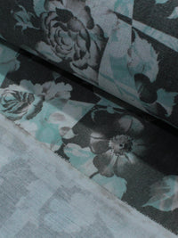 Tecido Linho Misto Floral e Colagens