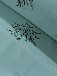 Tecido Linho Misto Camisaria Folhagens Tons de Verde