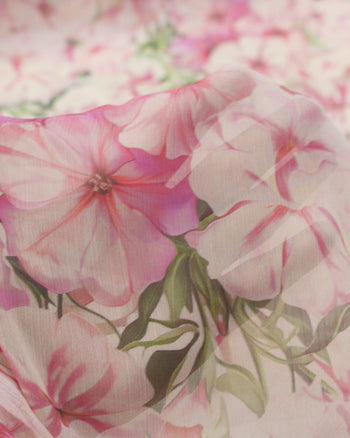 Tecido Crepe Chiffon Italiano Flores Rosas