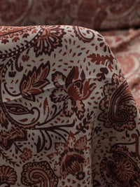 Tecido Viscose Texturizada Estampa Paisley Tons Terrosos