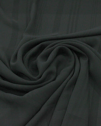 Tecido Crepe Chiffon Brocado Macro Listras Preto