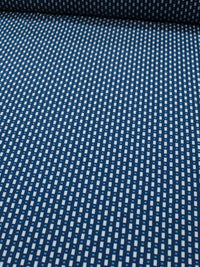 Tecido Viscose Estampa Geométrica Tons de Azul
