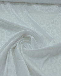 Tecido Cetim Brocado Animal Print Branco
