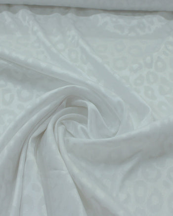 Tecido Cetim Brocado Animal Print Branco