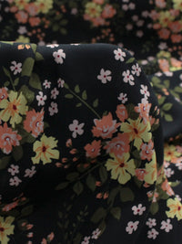 Tecido Viscose Estampa Floral Amarelo Verde e Preto