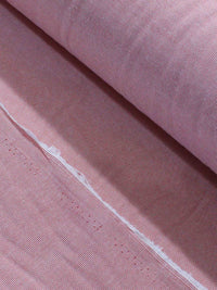 Tecido Cambraia Mista Listrada Fio Tinto Vermelho e Branco