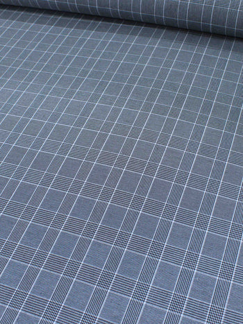 Tecido Linho Misto Xadrez Principe de Gales Preto e Branco