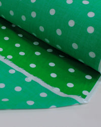 Tecido Viscose Poá Irrergular Branco e Verde