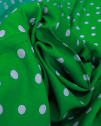 Tecido Viscose Poá Irrergular Branco e Verde