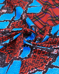 Tecido Crepe Silk Italiano Multi Estampas Verticais Colorido