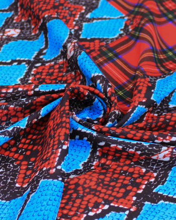 Tecido Crepe Silk Italiano Multi Estampas Verticais Colorido