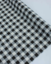 Tecido Linho Misto Camisaria Macro Xadrez Preto e Offwhite