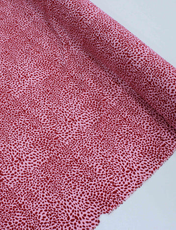 Tecido Viscose Pingos Irregulares Tons de Rosa