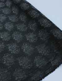 Tecido Cambraia de Algodão Brocado Flores Preto