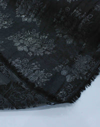 Tecido Cambraia de Algodão Brocado Flores Preto