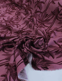 Tecido Viscose Texturizada Coqueiros Tons de Rosa