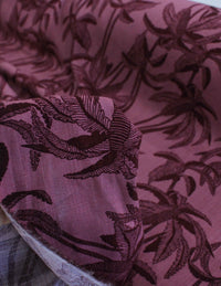 Tecido Viscose Texturizada Coqueiros Tons de Rosa