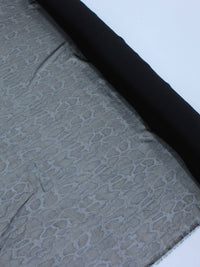 Tecido Crepe Chiffon com Foil Animal Print Cobra Preto