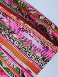 Tecido Crepe Silk Animal Print e Geométrico Rosa