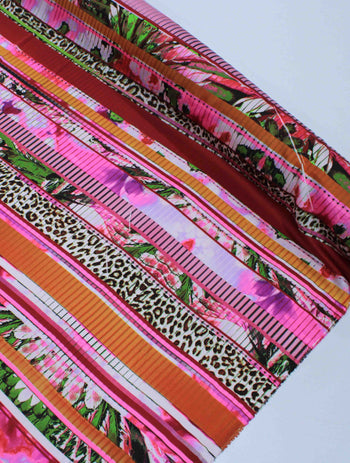 Tecido Crepe Silk Animal Print e Geométrico Rosa