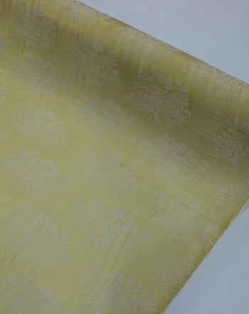 Tecido Algodão Brocado Flores Dourado