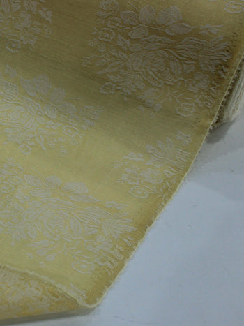 Tecido Algodão Brocado Flores Dourado
