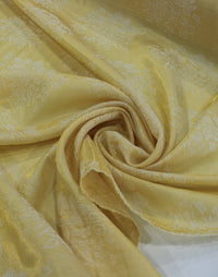 Tecido Algodão Brocado Flores Dourado