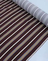 Tecido Viscose Premium Multi Listras Tons Terrosos