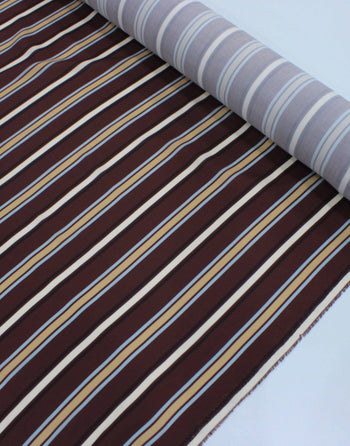 Tecido Viscose Premium Multi Listras Tons Terrosos