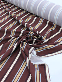 Tecido Viscose Premium Multi Listras Tons Terrosos