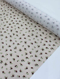 Tecido Viscose Premium Micro Poá e Floral Tons de Rosa