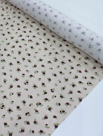 Tecido Viscose Premium Micro Poá e Floral Tons de Rosa