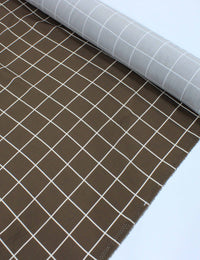 Tecido Viscose Premium Quadriculado Marrom e Creme