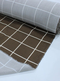Tecido Viscose Premium Quadriculado Marrom e Creme