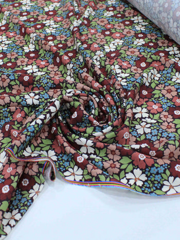 Tecido Viscose Premium Tapete Floral Outono