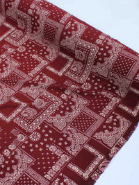 Tecido Viscose Texturizada Recortes em Cashmere Marsala